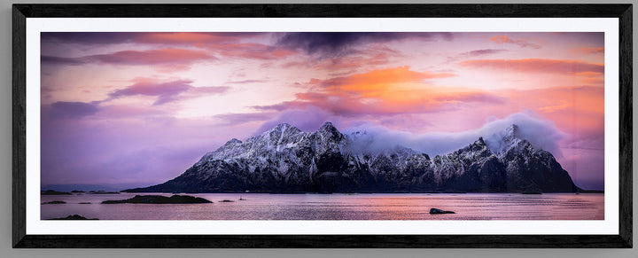 Beautiful lille Molla island in Lofoten 160X70  with Art Glass (Limited Edition) - AZIZ NASUTI ART GALLERY