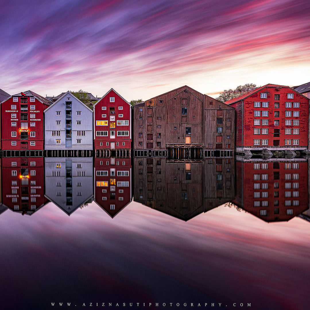 Unbelievable Colors Over Bryggene in Trondheim