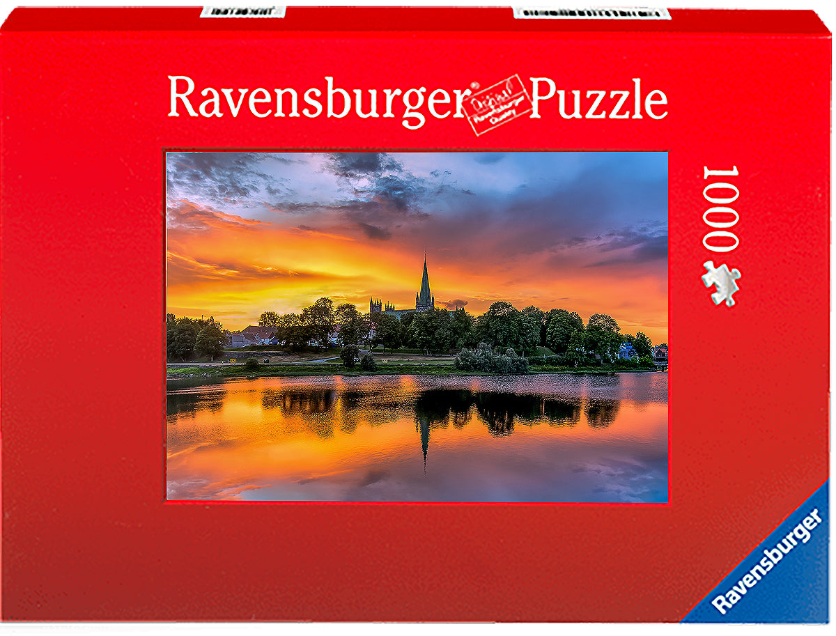 Sunset Over Nidarosdomen (Photo Puzzle) - AZIZ NASUTI ART GALLERY