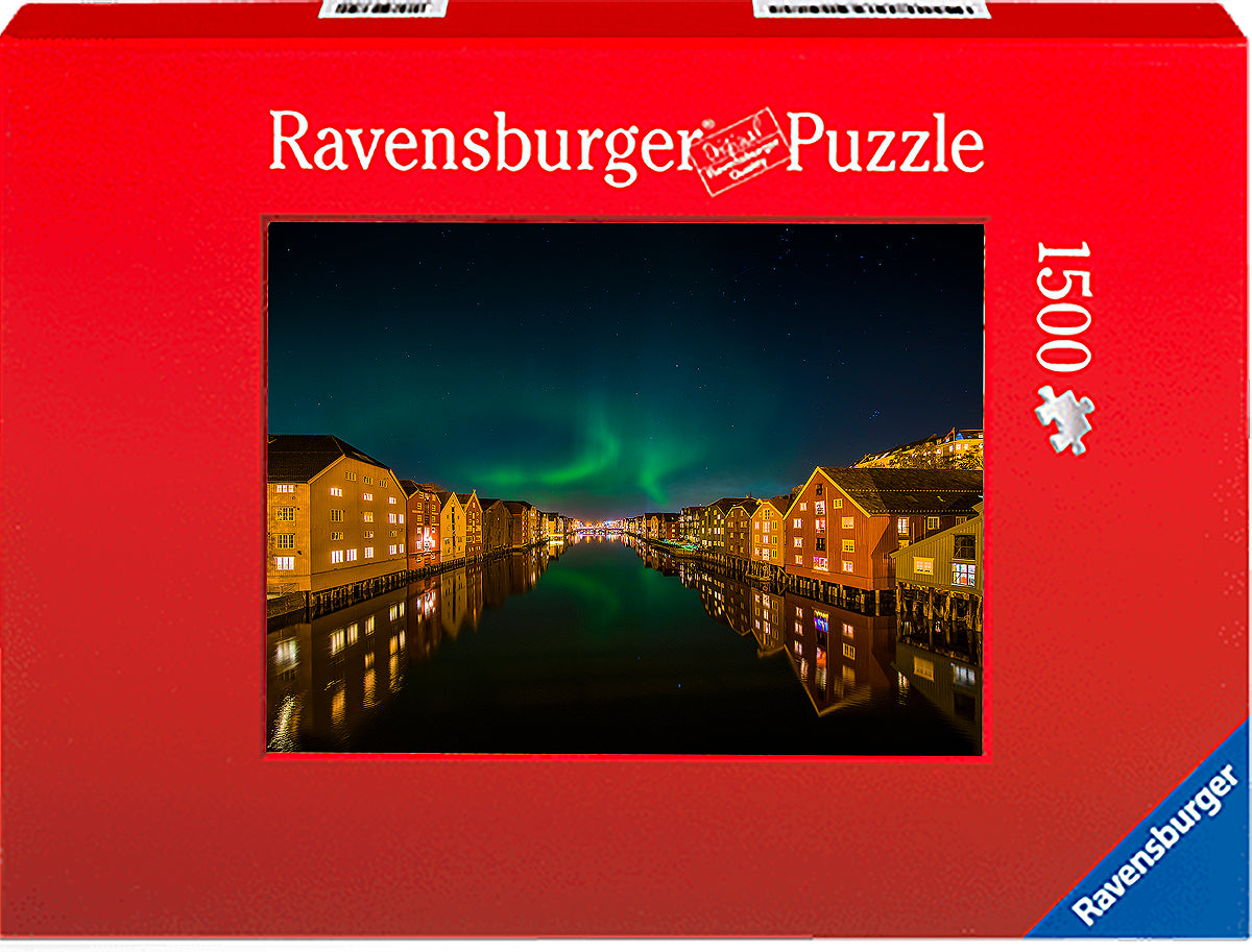 Nordlys or Northern light over Trondheim (Photo Puzzle) - AZIZ NASUTI ART GALLERY