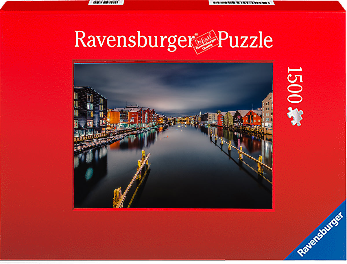 Trondheim Night From Bakke Bru 2 (Photo Puzzle) - AZIZ NASUTI ART GALLERY