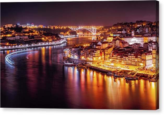 The Beautiful Porto In The Night - AZIZ NASUTI ART GALLERY