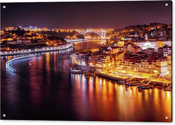 The Beautiful Porto In The Night - AZIZ NASUTI ART GALLERY