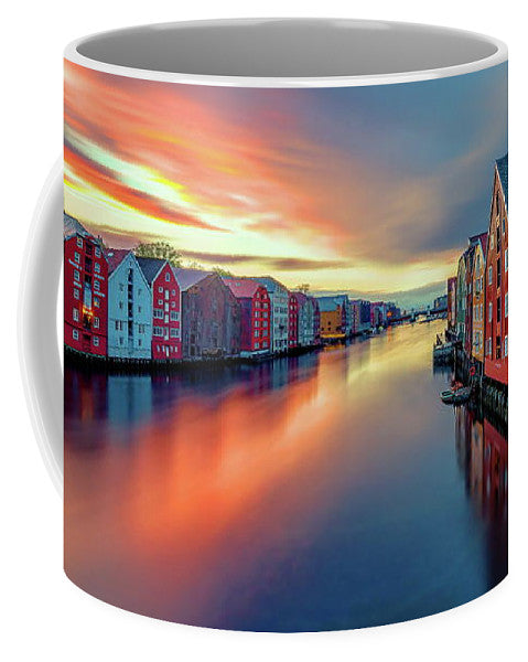 Trondheim Nidelva And Brygga  (Coffee Mug) - AZIZ NASUTI ART GALLERY