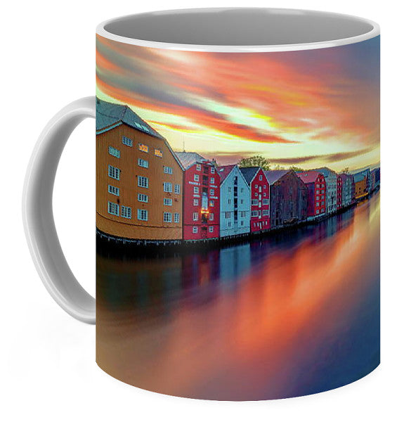Trondheim Nidelva And Brygga  (Coffee Mug) - AZIZ NASUTI ART GALLERY