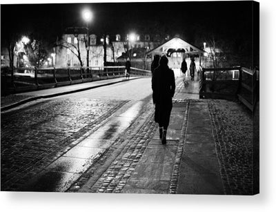 Trondheim Night over Gamle bybro - AZIZ NASUTI ART GALLERY